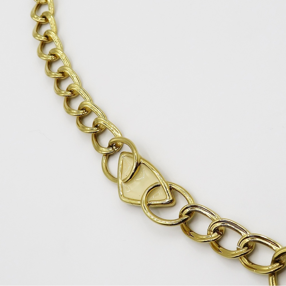 Kunio Matsumoto Trifari TM vintage gold tone enamel chunky necklace & bracelet - Picture 6 of 16